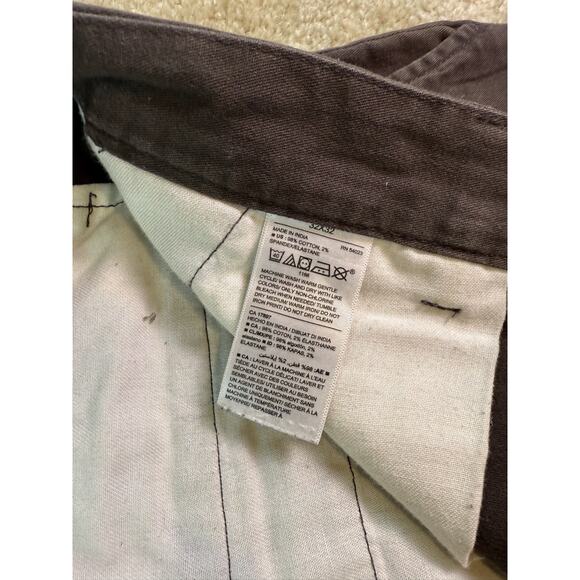 Old Navy Pants Mens 32x32 Brown Ultimate Slim Cotton Blend Chino C489 - Picture 7 of 14